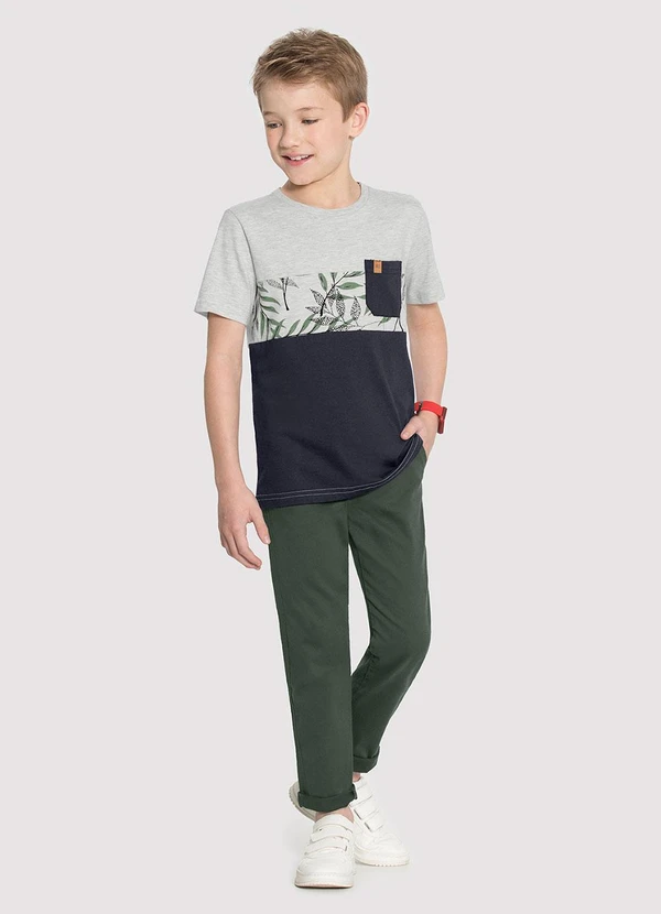 Alakazoo - Calça Sarja Menino Jogger com Cadarço Verde 2