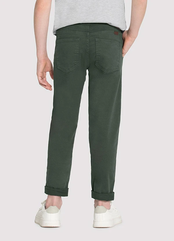 Alakazoo - Calça Sarja Menino Jogger com Cadarço Verde 3