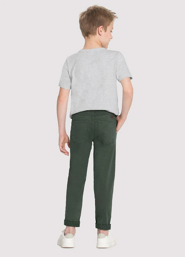 Alakazoo - Calça Sarja Menino Jogger com Cadarço Verde 4