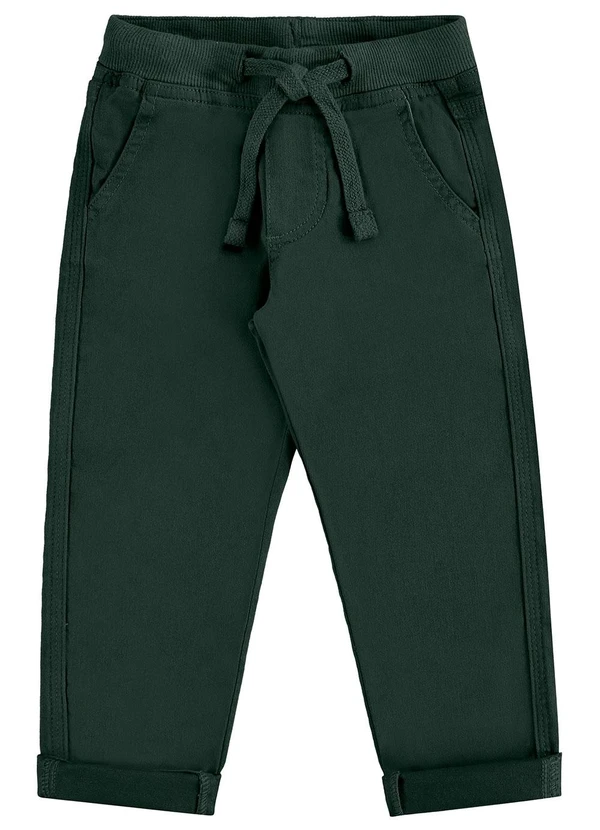 Alakazoo - Calça Sarja Menino Jogger com Cadarço Verde 5