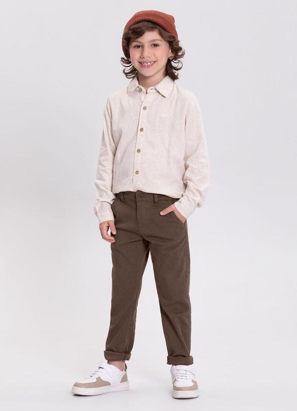 Alakazoo - Calça Sarja Skinny e Cintura Ajustável Marrom 3