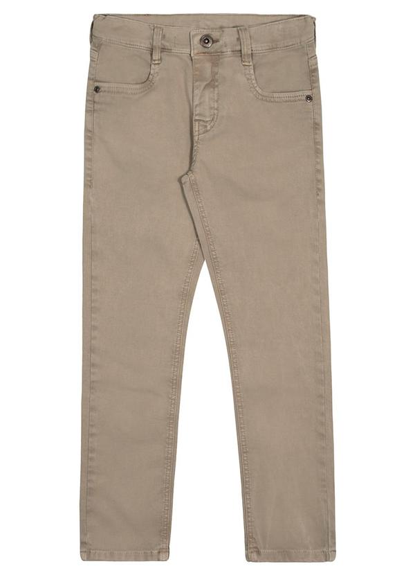 Alakazoo - Calça Sarja Skinny Infantil Menino Estonada Bege