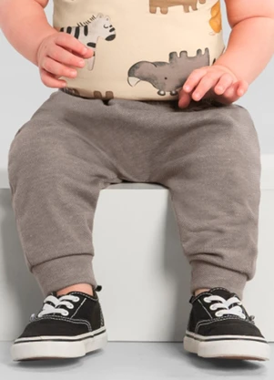 Brandili - Calça Saruel Bebê Menino Cinza - BRANDILI