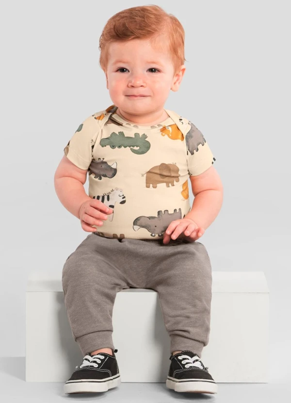 Brandili - Calça Saruel Bebê Menino Cinza 2