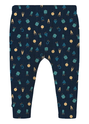 Malwee Kids - Calça Saruel Letrinhas em Cotton Azul Marinho - MALWEE KIDS