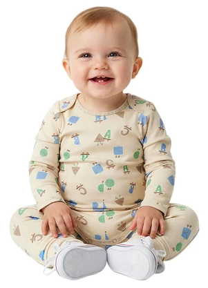 Malwee Kids - Calça Saruel Letrinhas em Cotton Off White - MALWEE KIDS