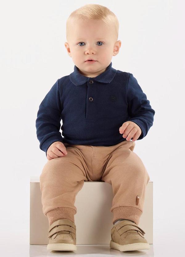 Up Baby - Calça Saruel para Bebê Menino Marrom