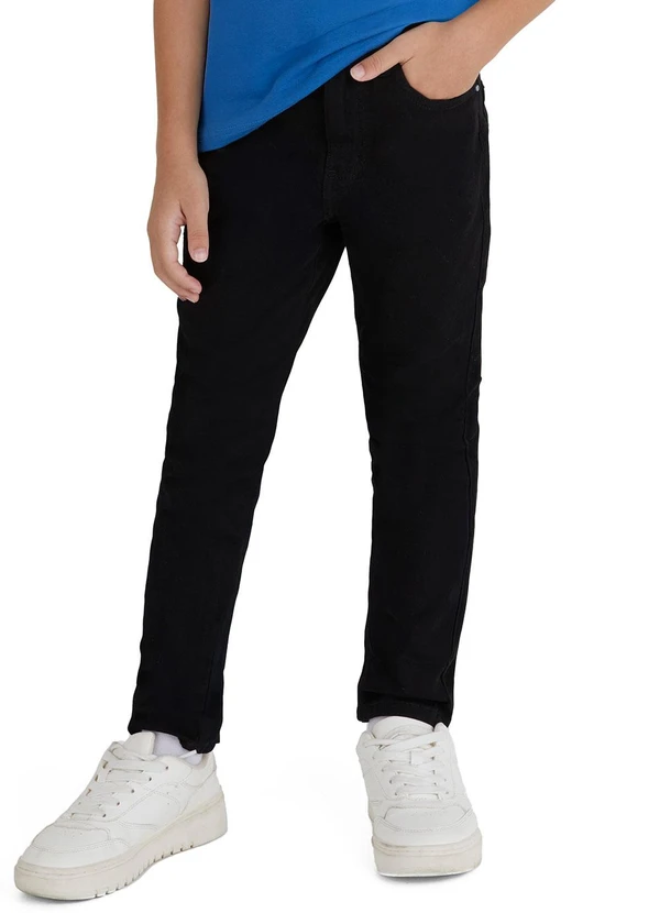 Malwee Kids - Calça Skinny em Sarja Preto