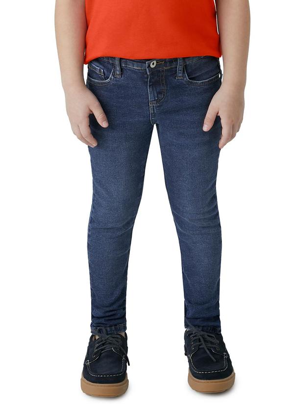 Carinhoso - Calça Skinny Jeans Estonada Azul