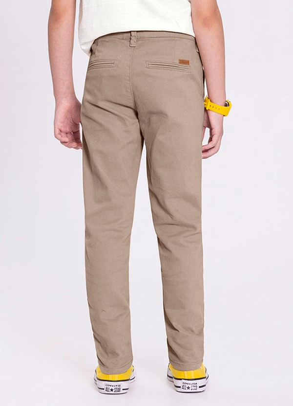 Alakazoo - Calça Skinny Menino em Sarja Estilo Chino Bege 3