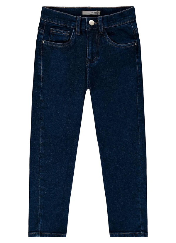 Malwee Kids - Calça Slim Jeans Moletom Azul Escuro