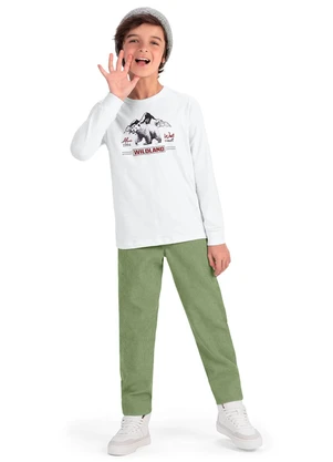 Outlet - Calça Social Menino Verde - OUTLET