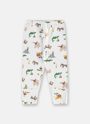 Up Baby - Calça Suedine Punho Estampado - UP BABY