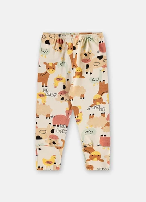 Up Baby - Calça Suedine Punho Estampado - UP BABY