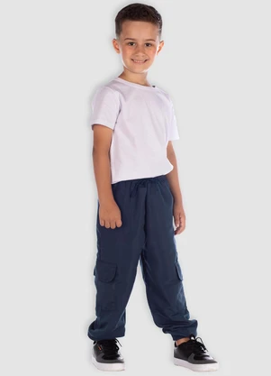 Turminha - Calça Tactel Cargo Azul - TURMINHA