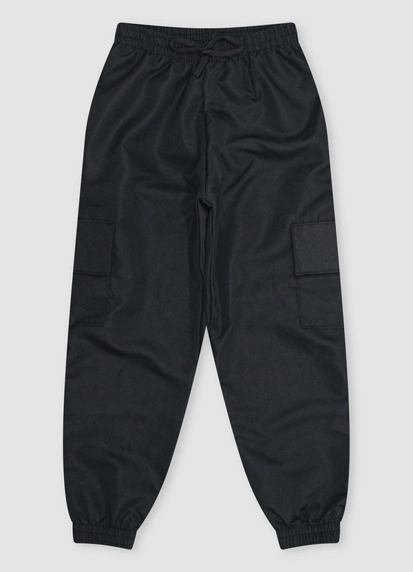 Turminha - Calça Tactel Cargo Preto 3