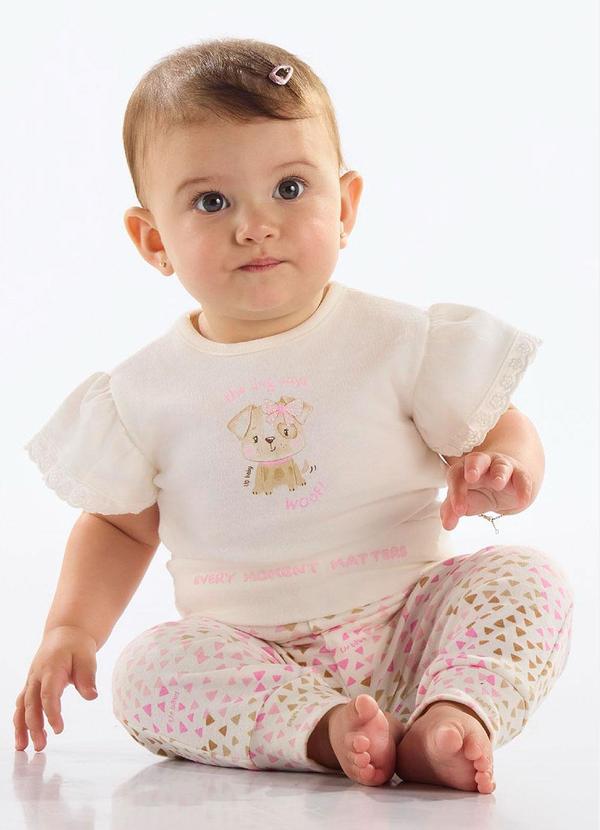Up Baby - Calça Unissex Bebê Suedine Bege