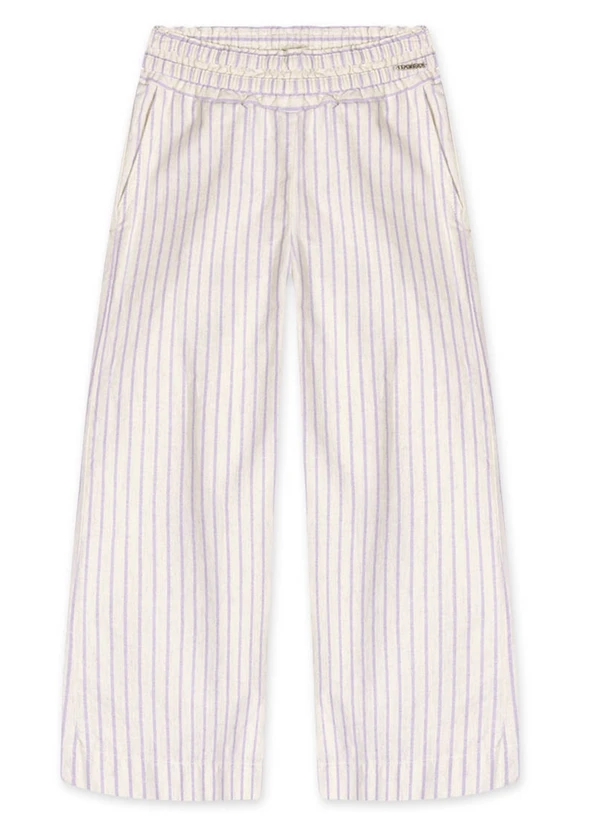 Marisol - Calça Wide Leg Listrada Infantil Feminina Roxo 3