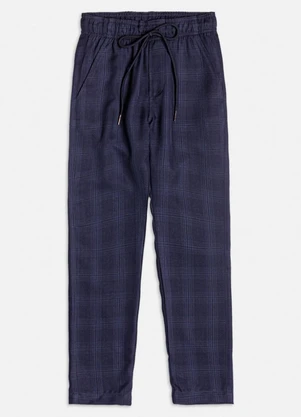 Youccie - Calça Xadrez Azul Casual Azul - YOUCCIE