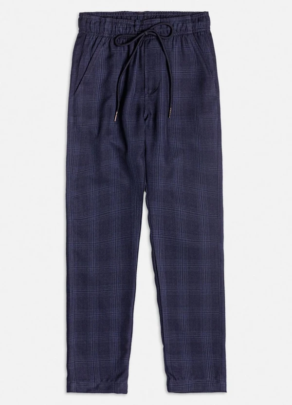 Youccie - Calça Xadrez Azul Casual Azul