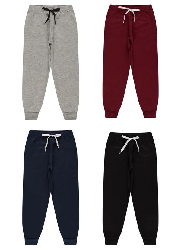 Atelie da Crianca - Kit 4 Calças de Moletom Cores Sortidas