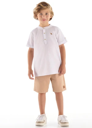 Quimby - Bata Infantil em Algodão Branco - QUIMBY