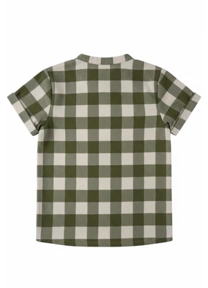 Guloseima - Bata Infantil em Algodão Xadrez Verde - GULOSEIMA