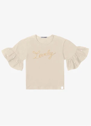 Trick Nick - Blusa Feminina Infantil em Cotton Leve Bege - TRICK NICK