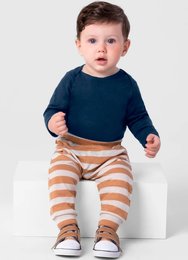 Brandili Baby - Body Bebê Unissex em Ribana  Baby Azul 2