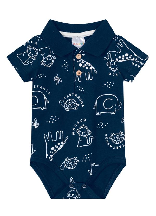 Brandili Baby - Body Polo Básico Bebê Unissex Baby Azul