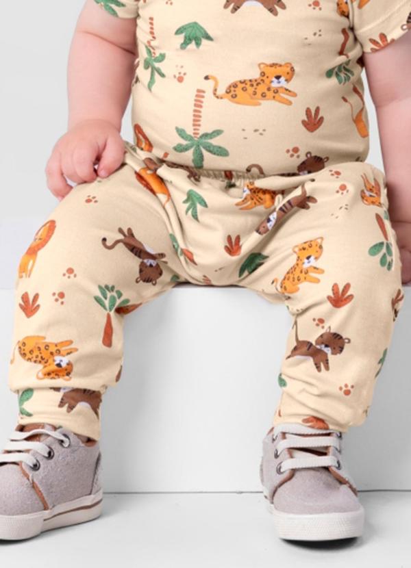 Brandili Baby - Calça Saruel Bebê Menino em Cotton Baby Natural