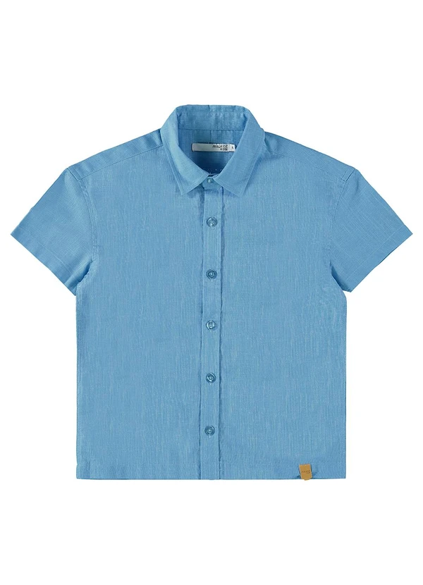Malwee Kids - Camisa Azul Tradicional Maquinetada