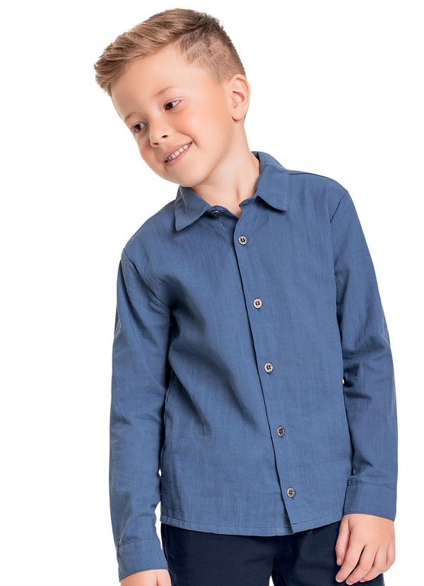 Quimby - Camisa de Algodão para Menino Azul
