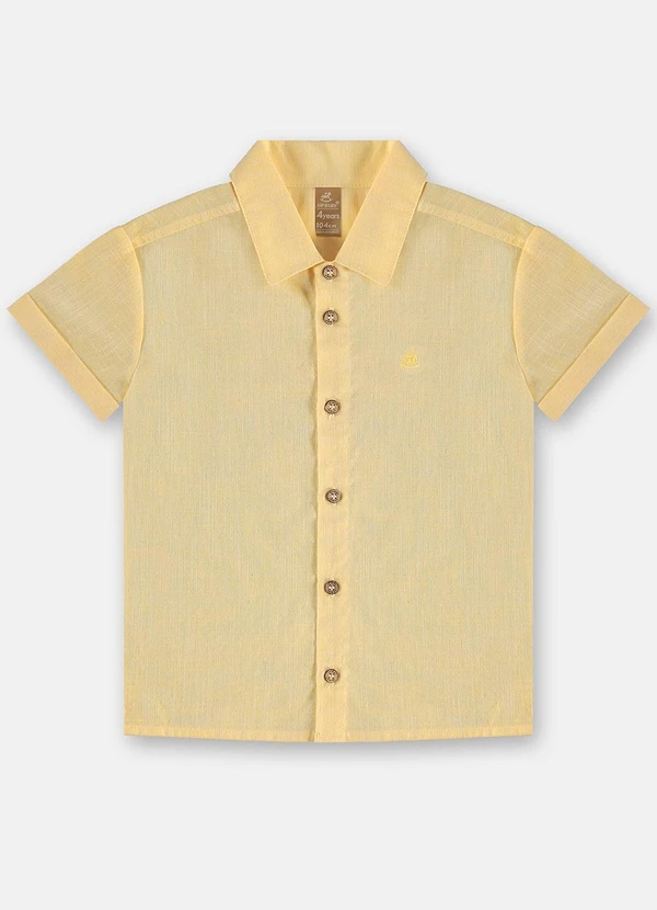 Up Baby - Camisa em Algodão Voil para Menino Amarelo 3