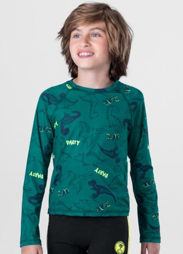 Brandili - Camisa em Malha Uv Infantil Unissex Verde