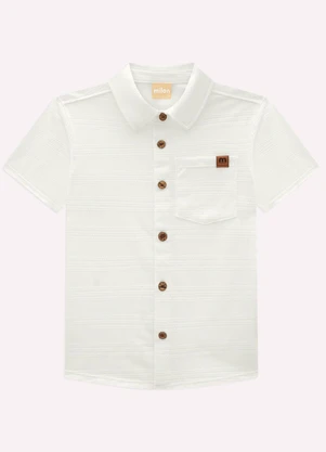 Milon - Camisa em Meia Malha com Bolso Off White - MILON