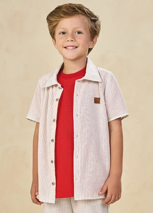 Ioluig - Camisa em Tecido Eco Bosque Bege - IOLUIG