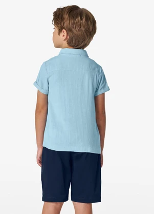 Trick Nick - Camisa Infantil com Botões Azul - TRICK NICK