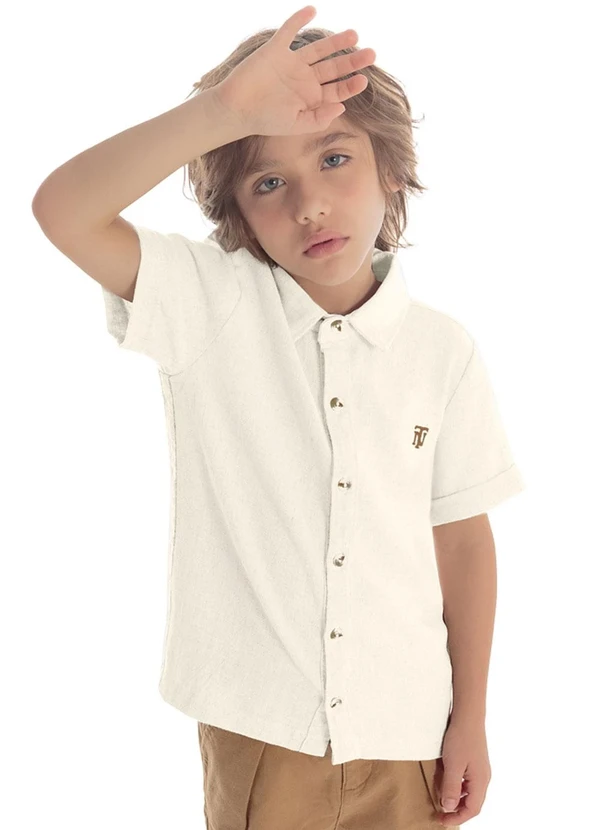 Trick Nick - Camisa Infantil com Botões Bege