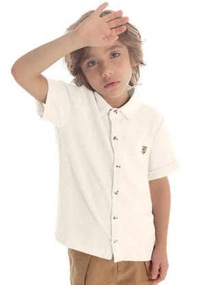 Trick Nick - Camisa Infantil com Botões Bege - TRICK NICK