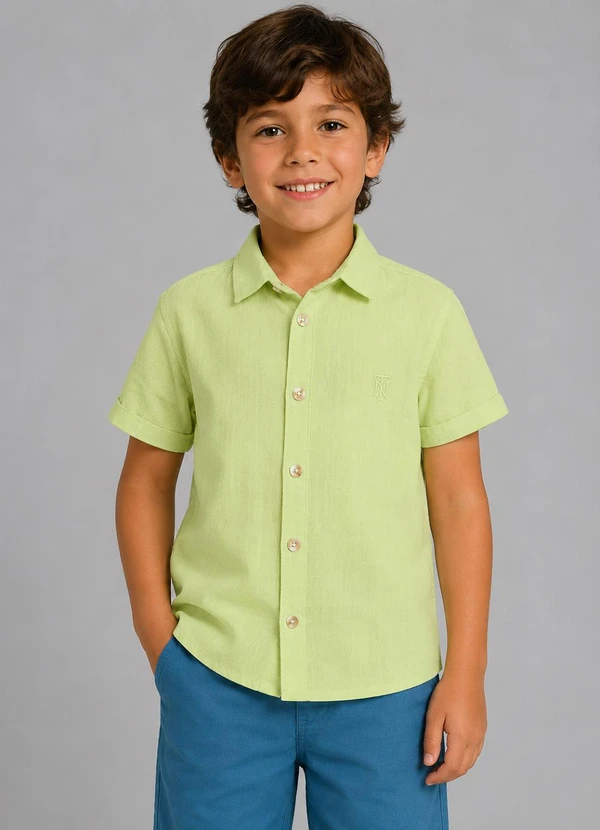 Trick Nick - Camisa Infantil com Botões Verde