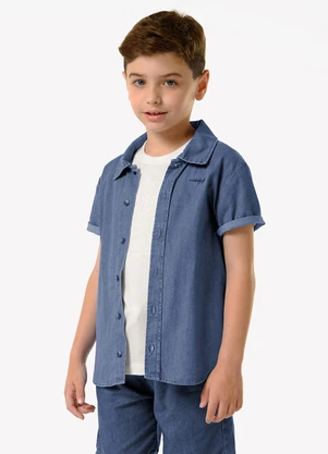 Trick Nick - Camisa Infantil de Botão Azul - TRICK NICK