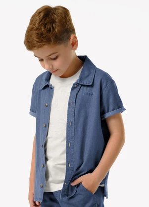 Trick Nick - Camisa Infantil de Botão Azul - TRICK NICK