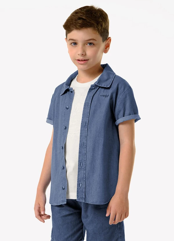 Trick Nick - Camisa Infantil de Botão Azul