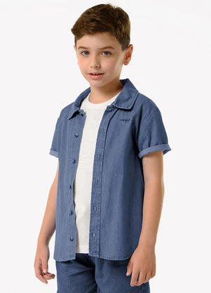 Trick Nick - Camisa Infantil de Botão Azul - TRICK NICK