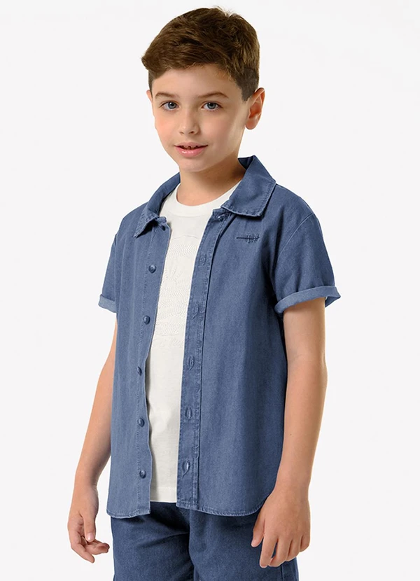 Trick Nick - Camisa Infantil de Botão Azul