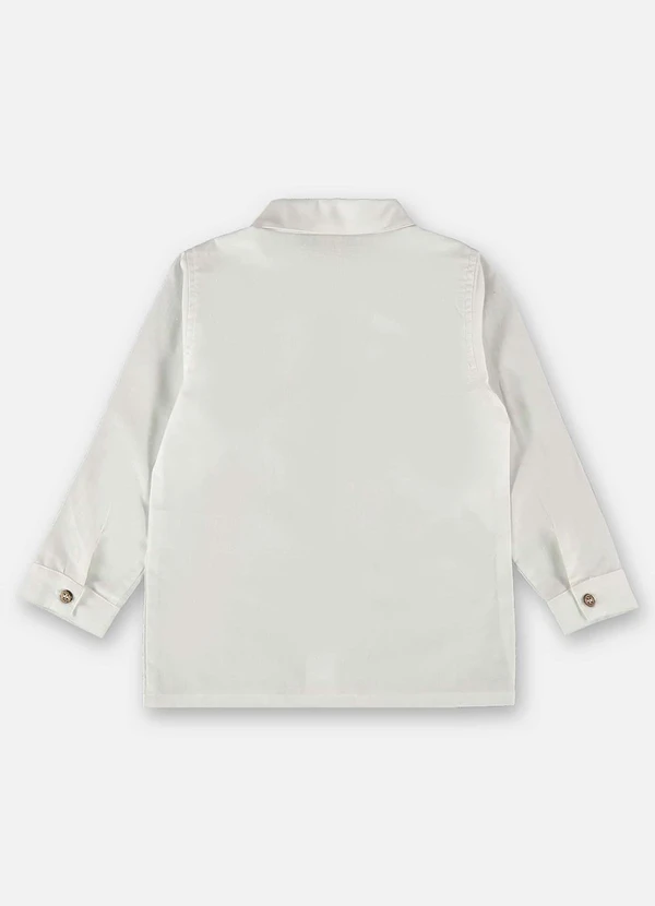 Up Baby - Camisa Infantil em Algodão e Linho Branco 4