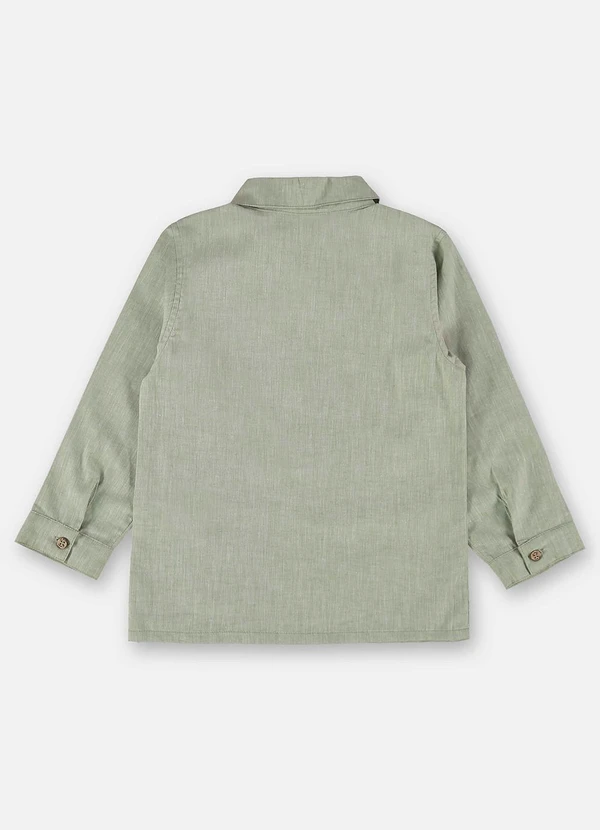 Up Baby - Camisa Infantil em Algodão e Linho Verde 4