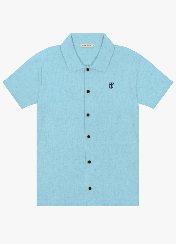 Trick Nick - Camisa Infantil em Linho Azul