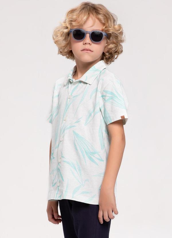 Trick Nick - Camisa Infantil Estampa Folhagens Azul 4